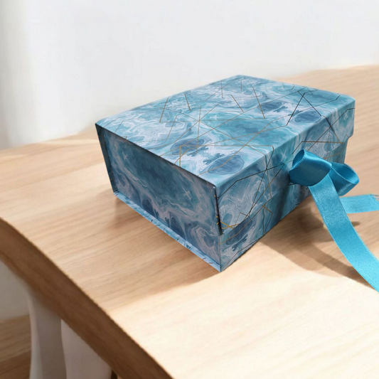 Foldable Golden Foil Finished Packaging Boxes (8*10*4)