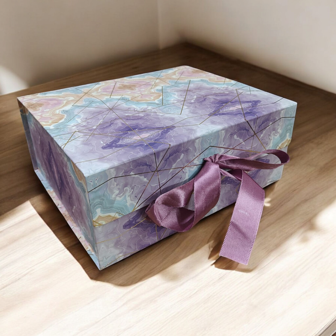 Foldable Golden Foil Finished Packaging Boxes (8*10*4)