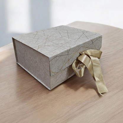 Foldable Golden Foil Finished Packaging Boxes (8*10*4)