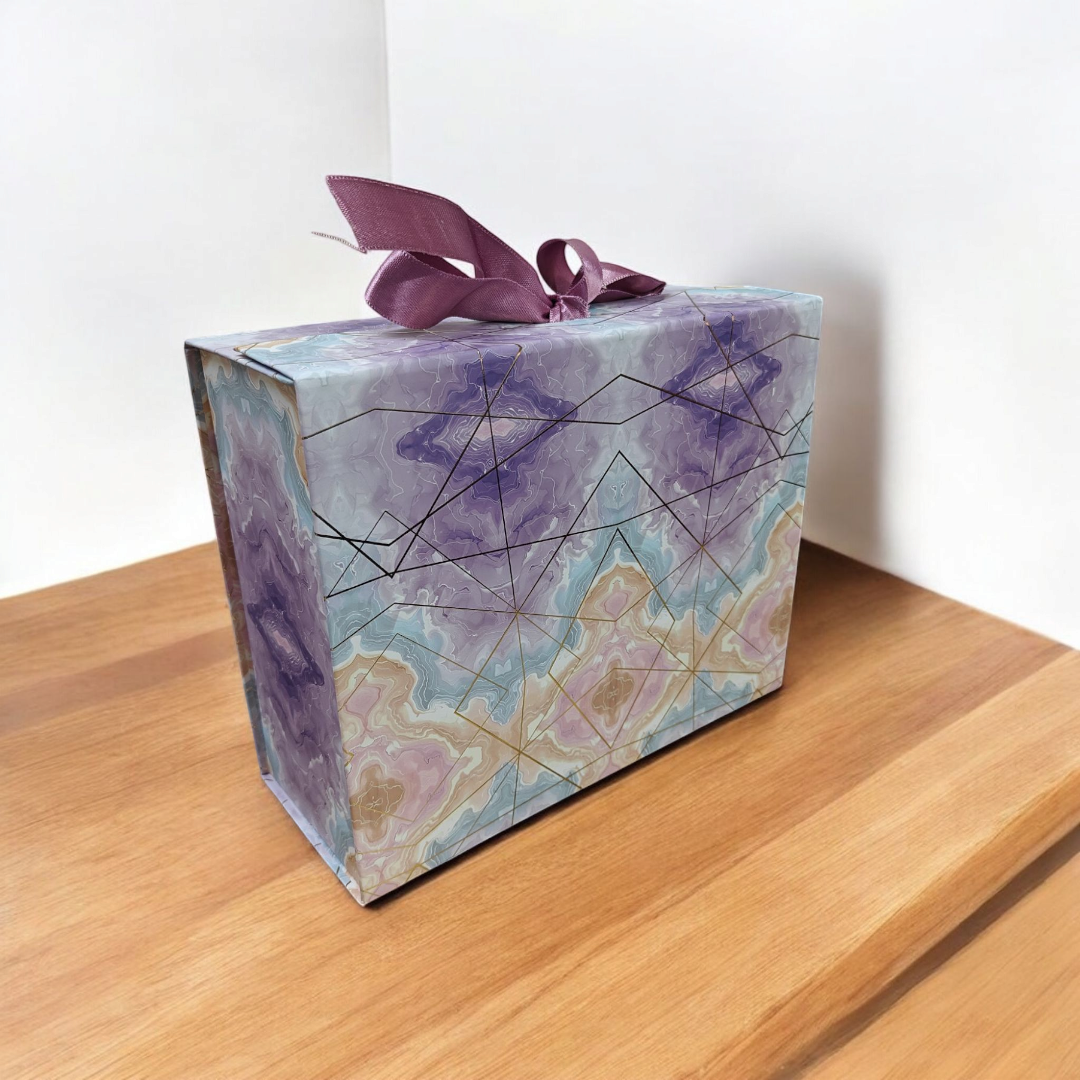 Foldable Golden Foil Finished Packaging Boxes (8*10*4)