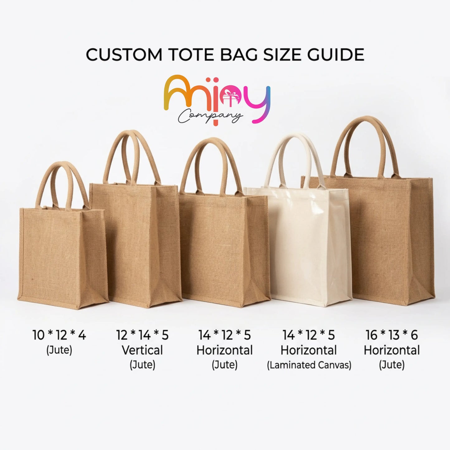 16x13x6 inch Natural Jute Bag – With Zip Anjoy Company