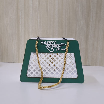 Raksha Bandhan Acrylic & Mdf Gift Basket  (GREEN) Anjoy Company
