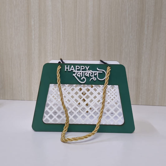 Raksha Bandhan Acrylic & Mdf Gift Basket  (GREEN) Anjoy Company