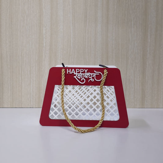 Raksha Bandhan Acrylic & Mdf Gift Basket  (RED) Anjoy Company