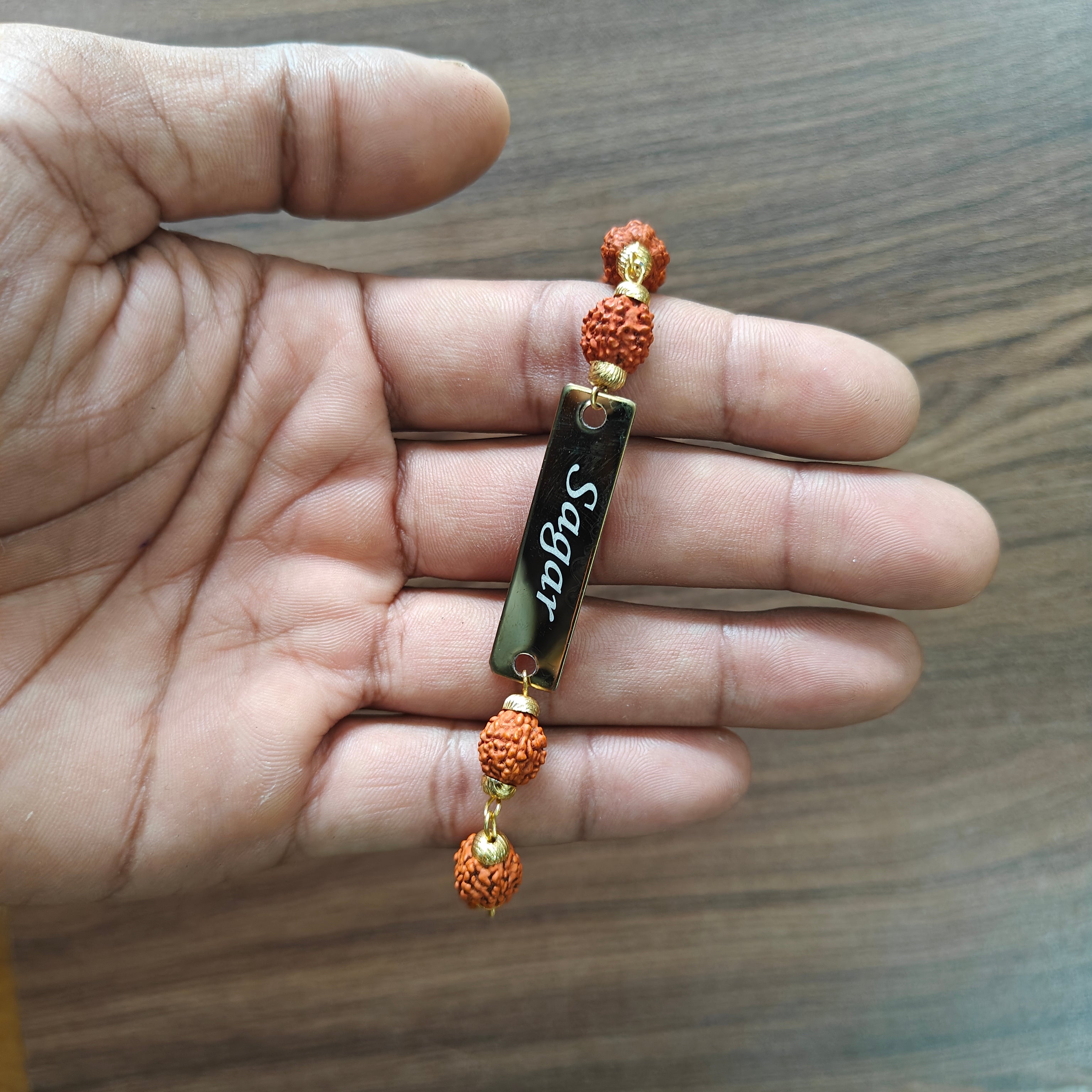 Customised Rakhi with Rudraksh and box – Anjoy Company