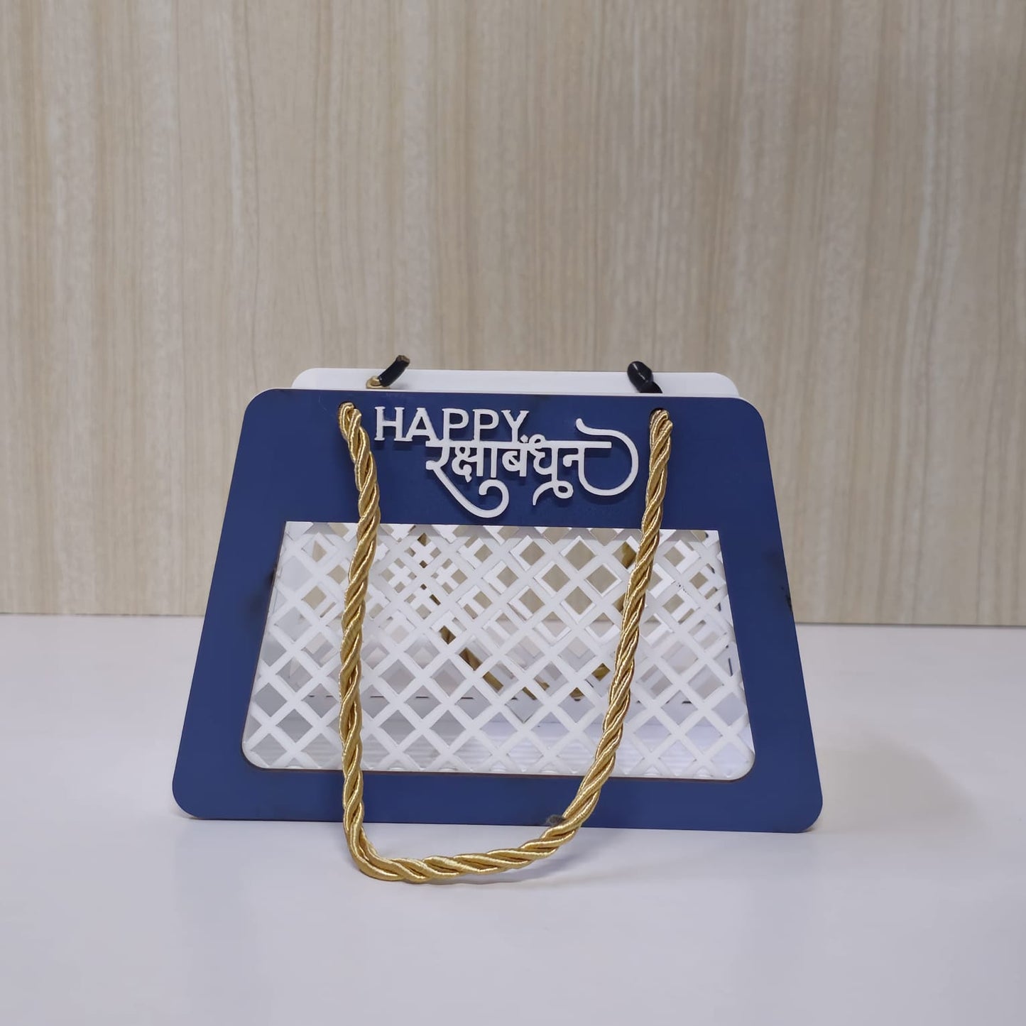 Raksha Bandhan Acrylic & Mdf Gift Basket  (BLUE) Anjoy Company