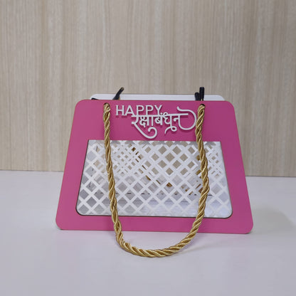 Raksha Bandhan Acrylic & Mdf Gift Basket  (PINK) Anjoy Company