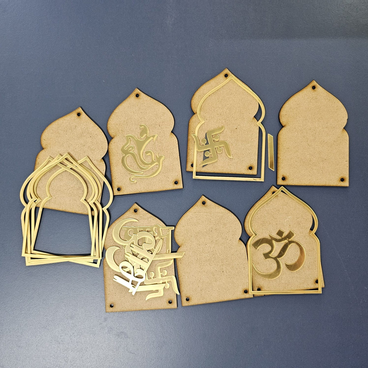7 Pcs  Toran Set (Decorative Resin Casting Elements for Door Hanging & Toran Making) Anjoy Company